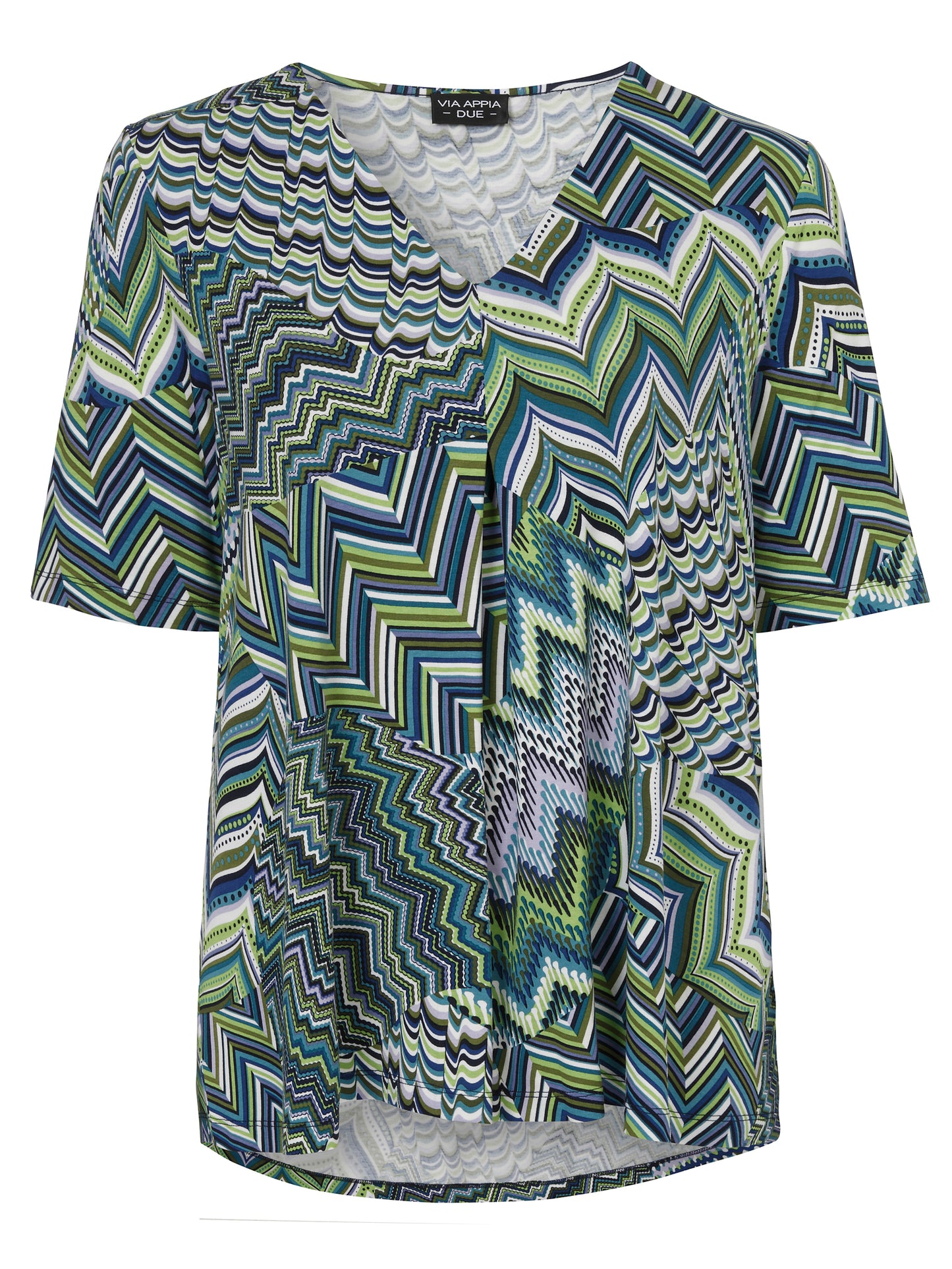 T-Shirt V-Ausschnitt 1/2 Arm Druck
