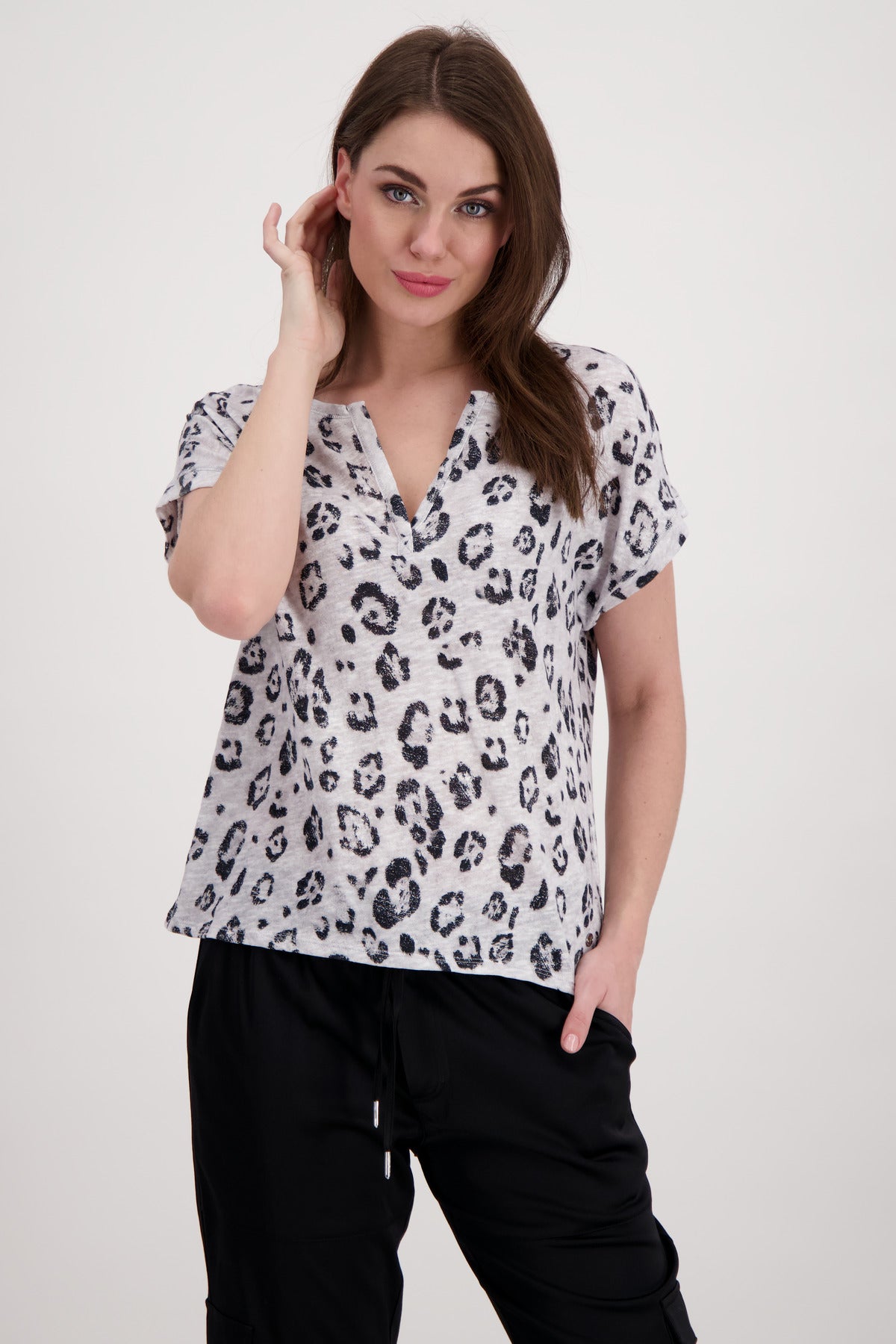 T-Shirt, bambus gemustert