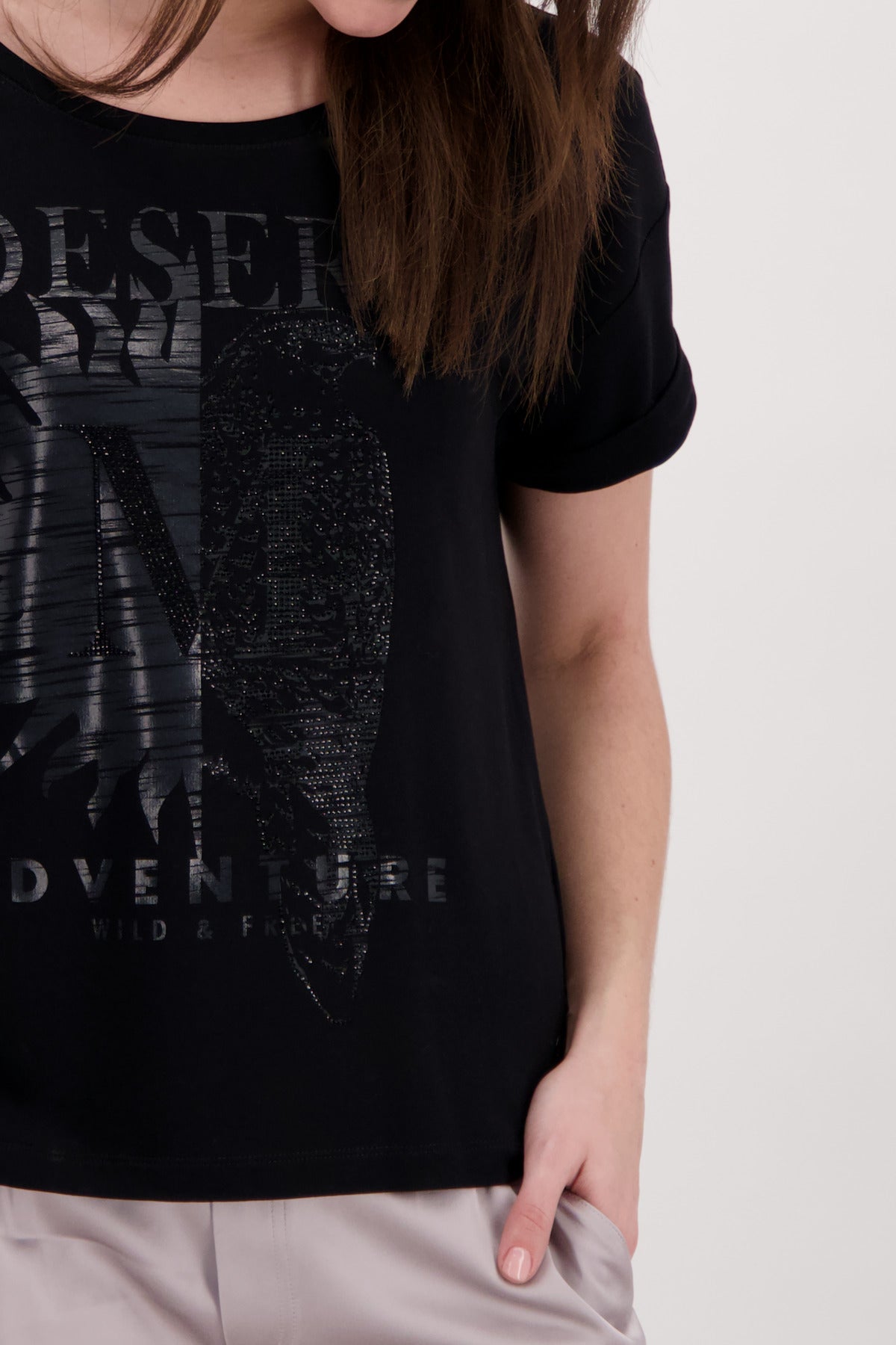 T-Shirt, schwarz
