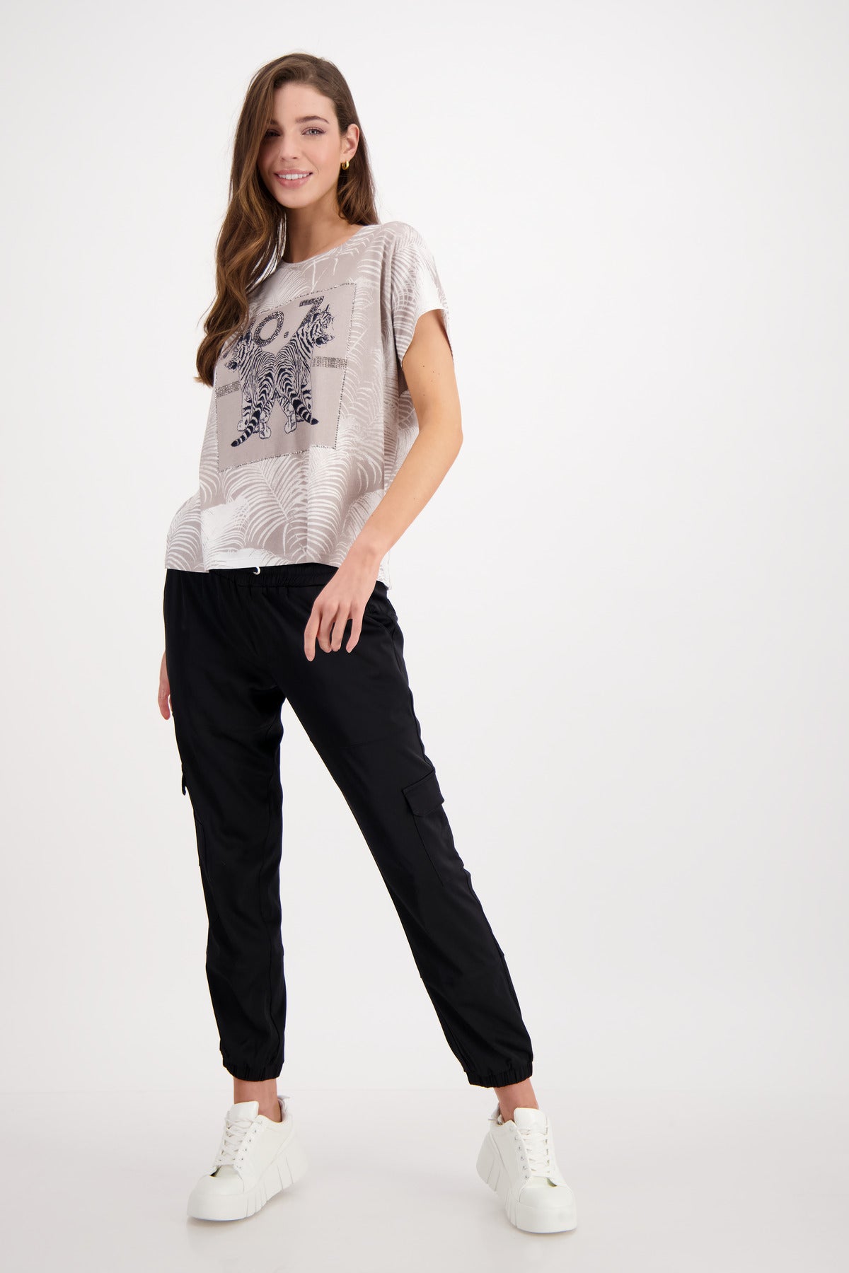 T-Shirt, bambus gemustert