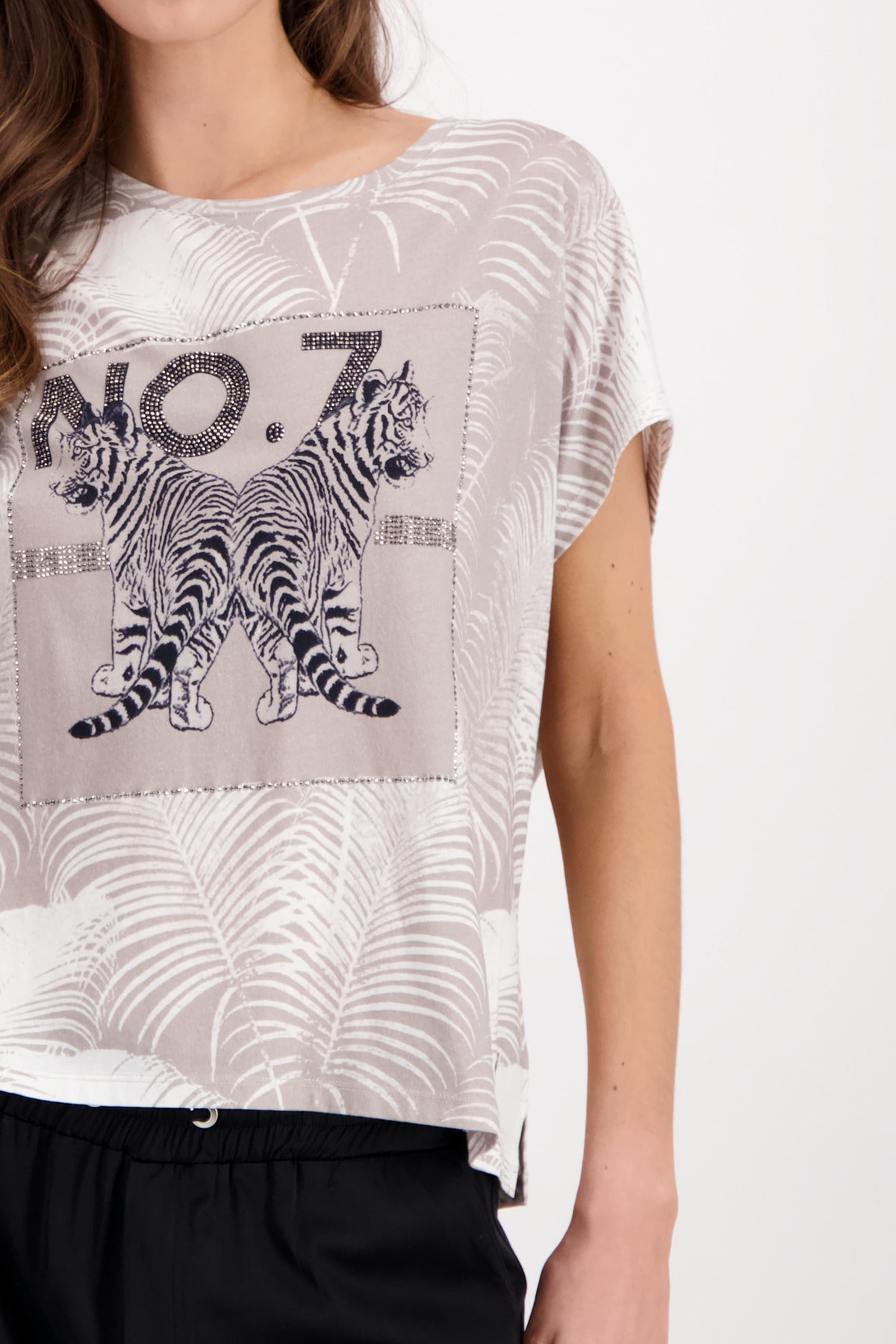 T-Shirt, bambus gemustert