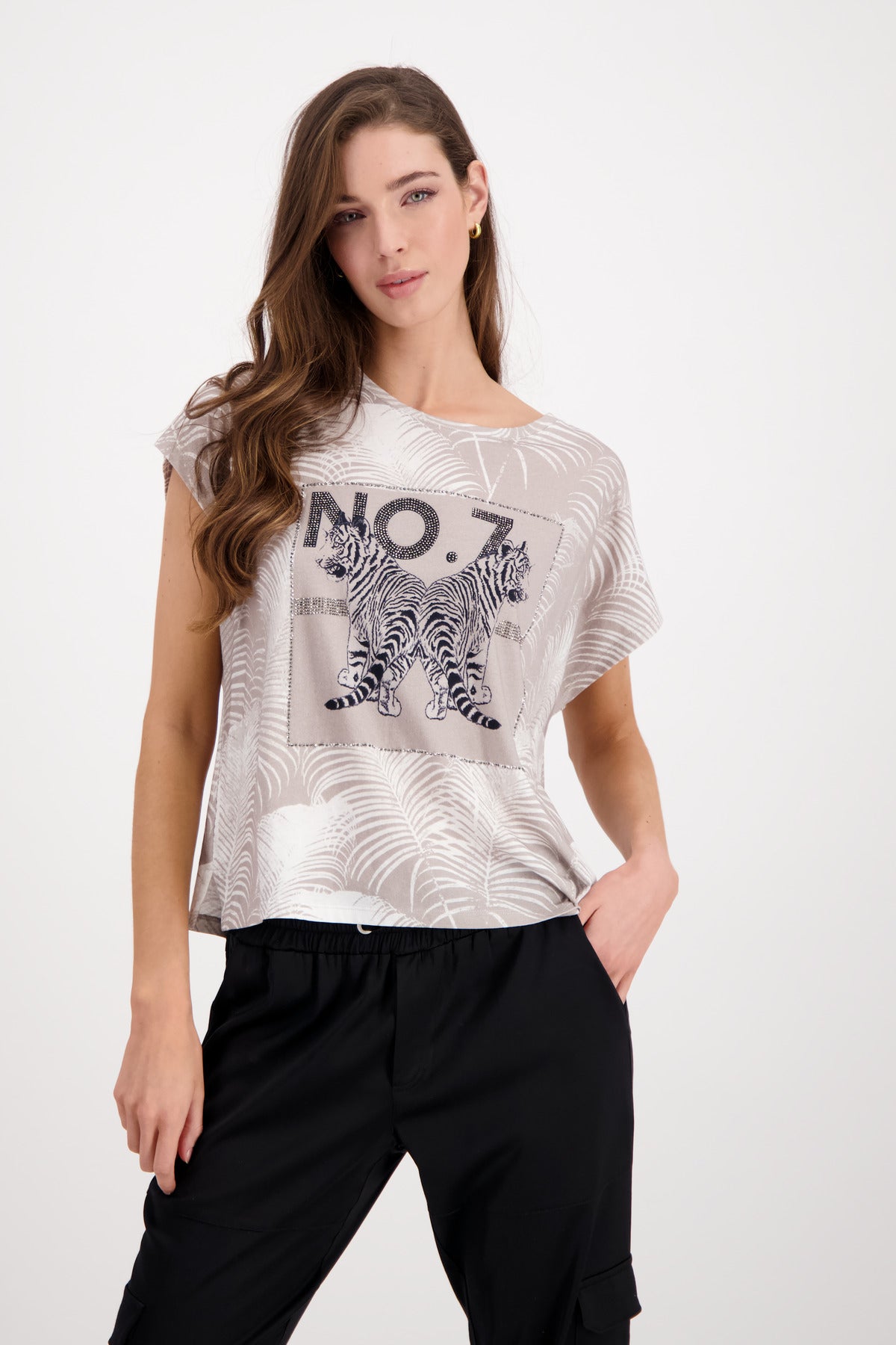 T-Shirt, bambus gemustert