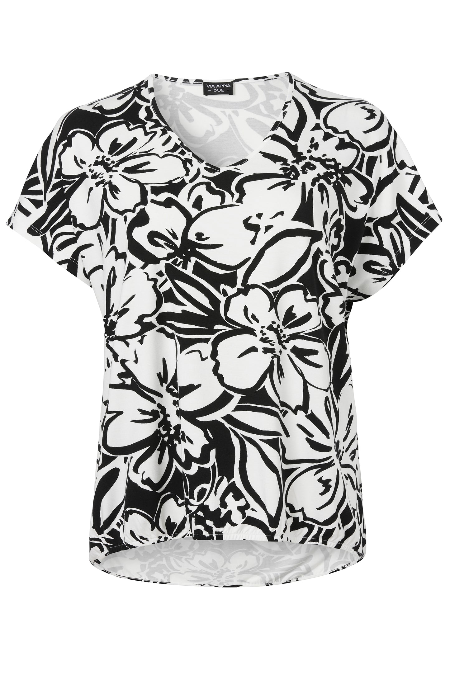 T-Shirt V-Ausschnitt 1/2 Arm Druck