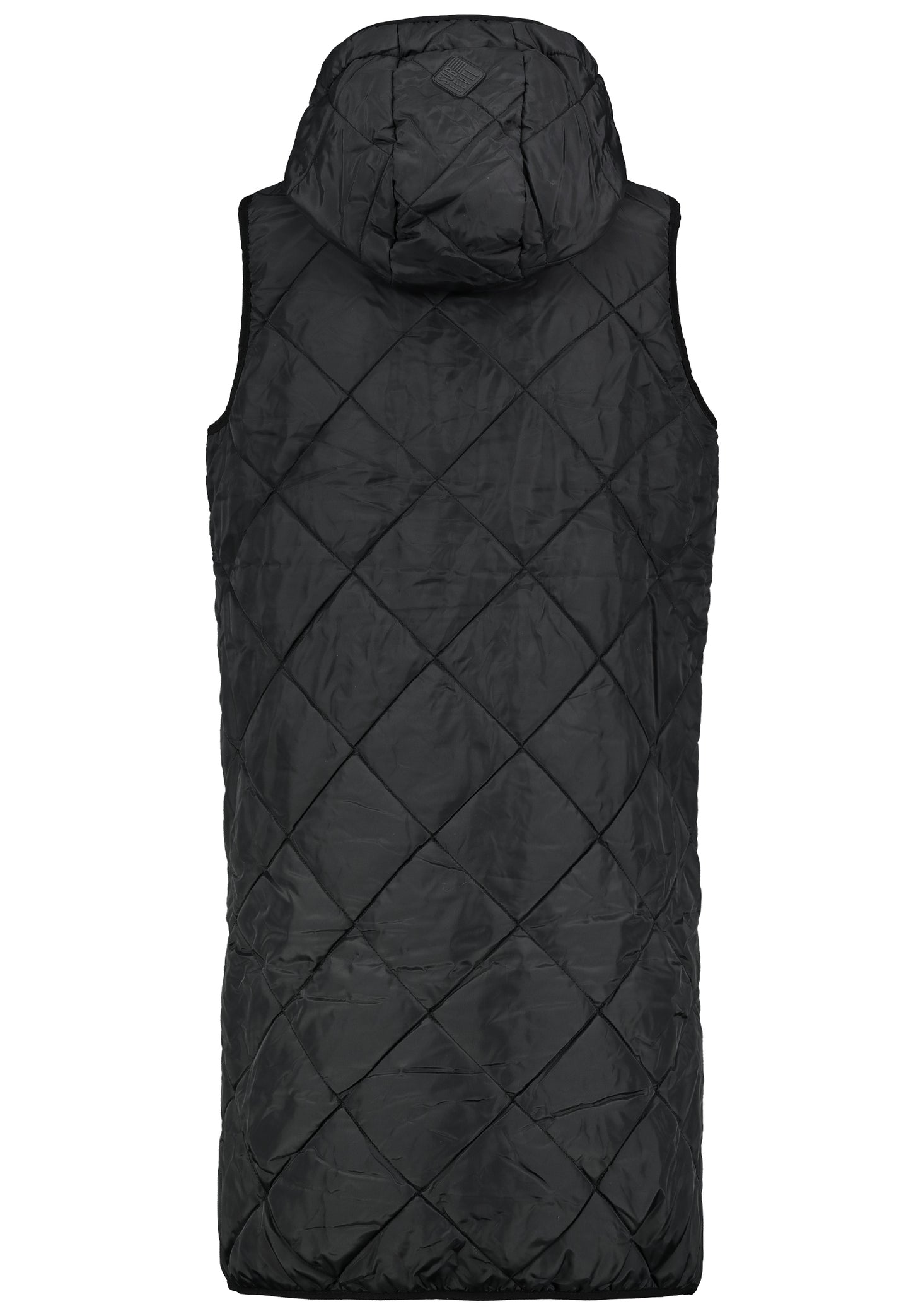 DOB Rautensteppweste, grosse Kapuze, black