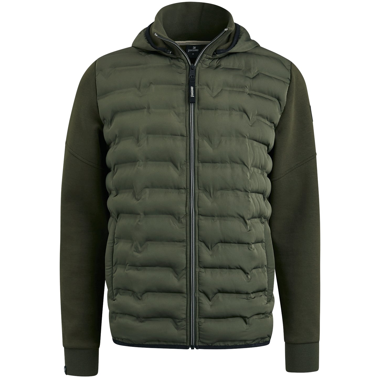 Hooded jacket interlock