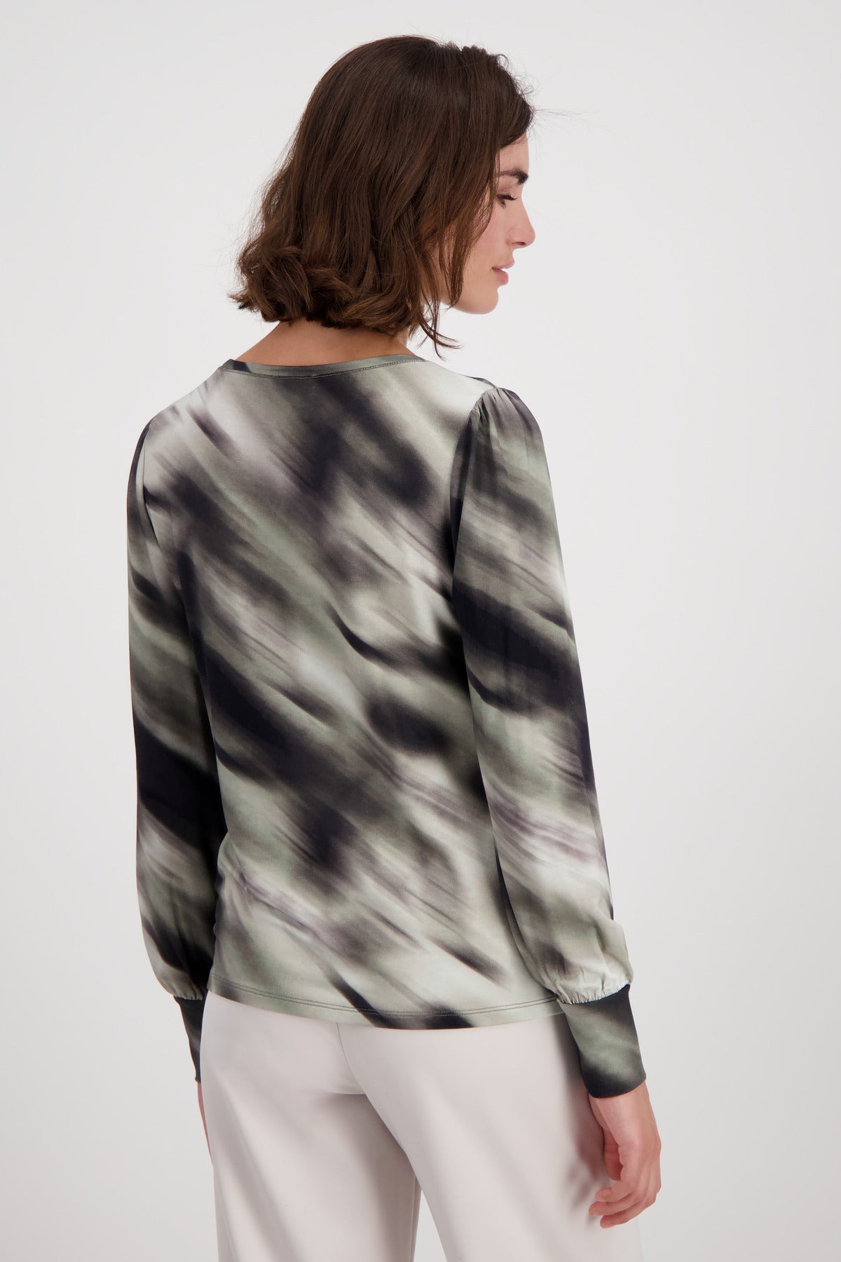 Pullover, frozen green gemustert