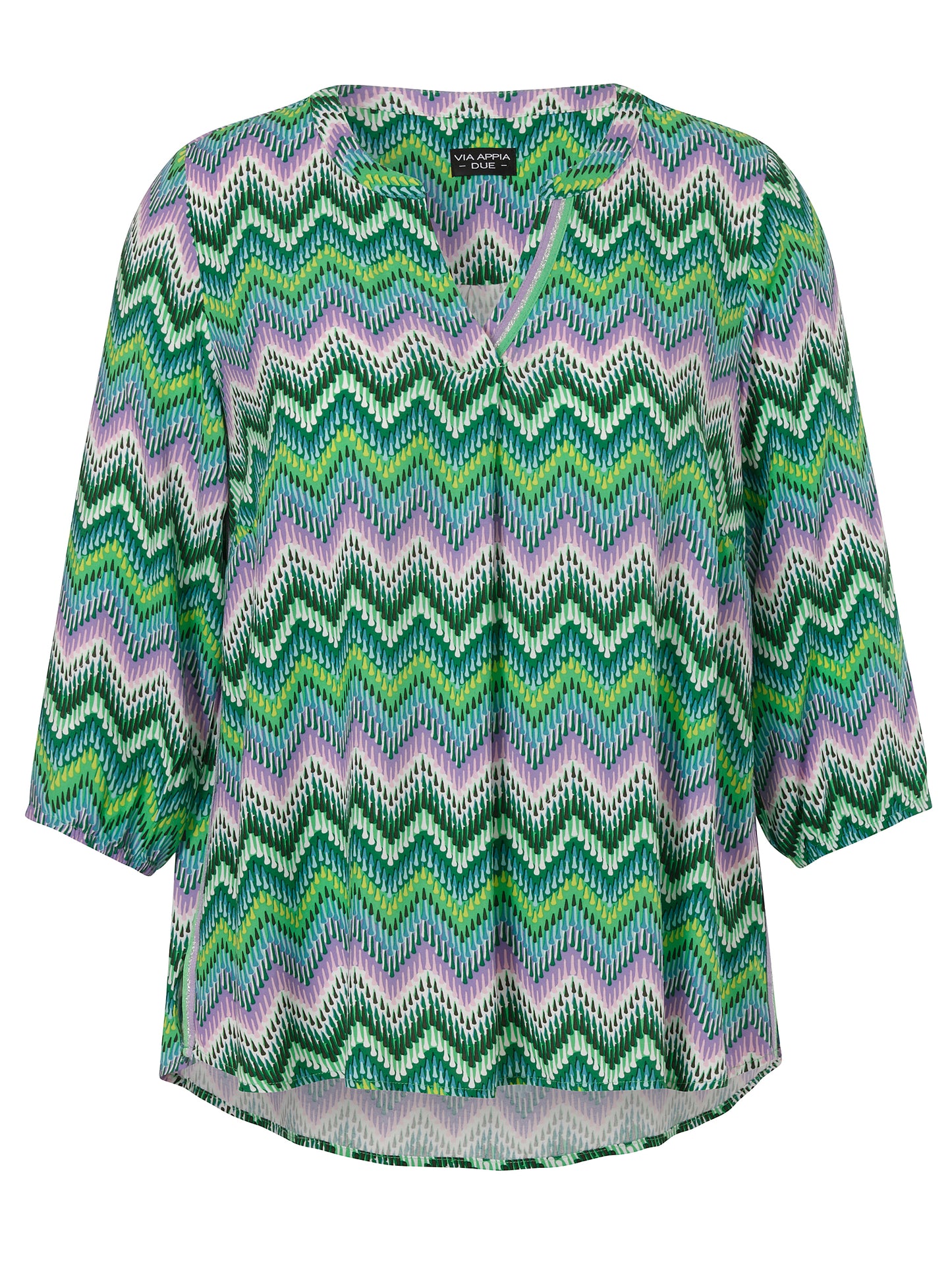 Bluse V-Ausschnitt 3/4 Arm Druck