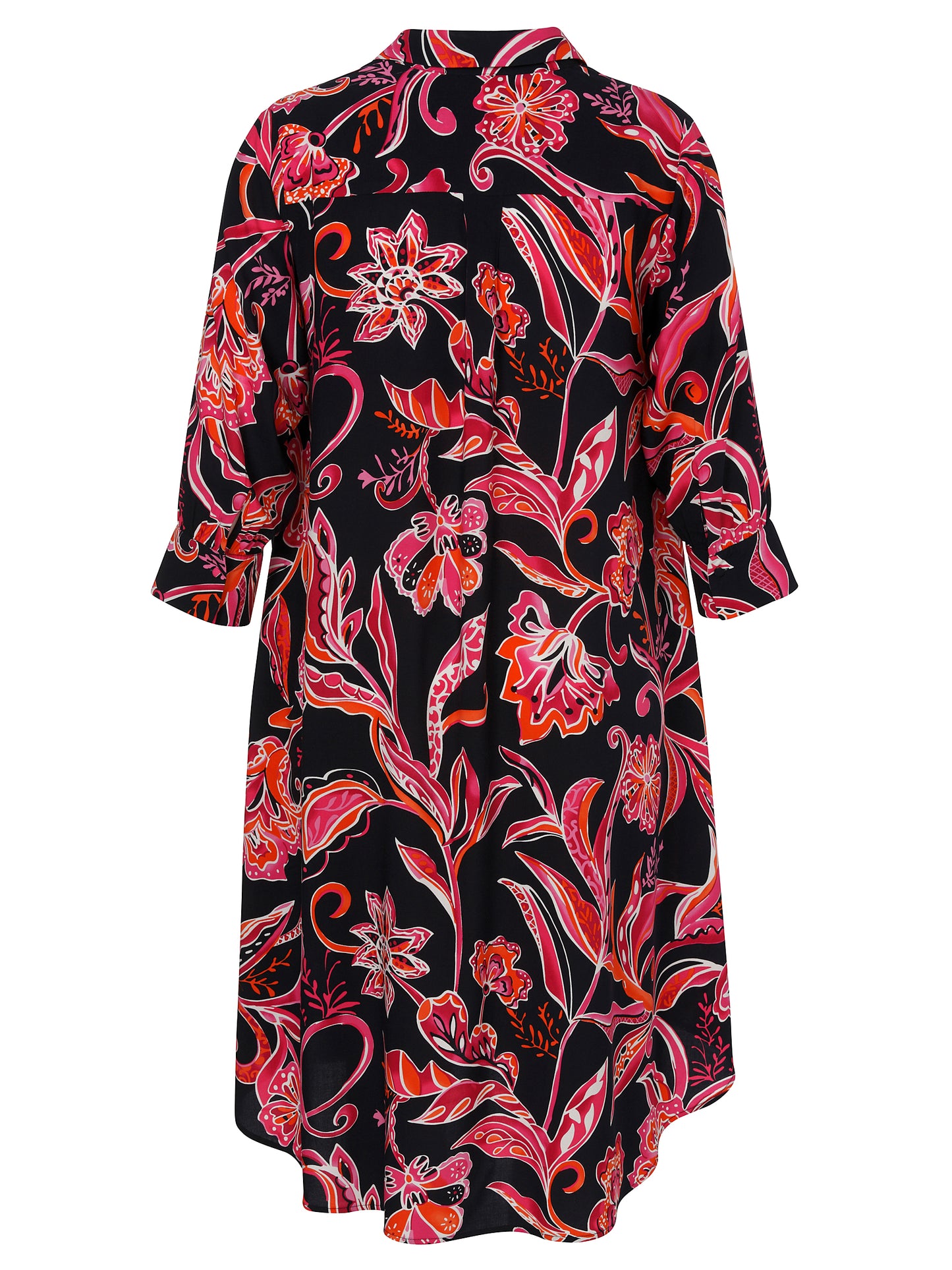 Kleid Hemdkragen 3/4 Arm Druck