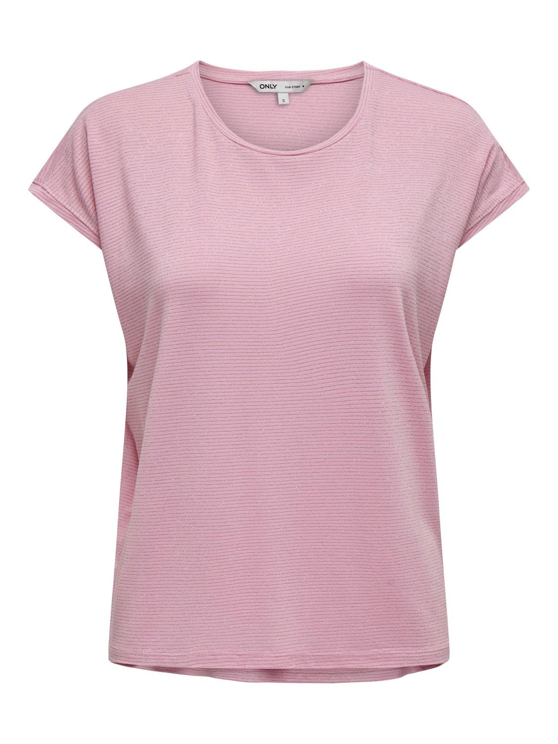 ONLCLAUDIA S/S GLITTER STRIPE TOP JRS