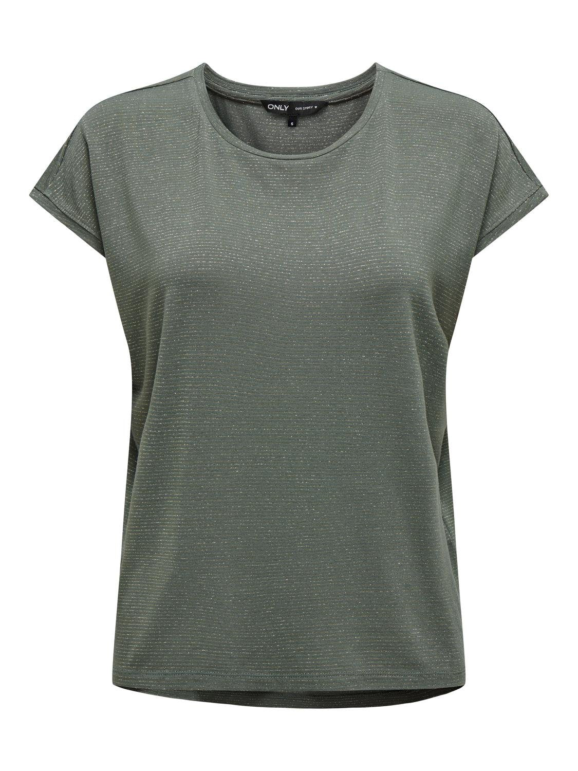 ONLCLAUDIA S/S GLITTER STRIPE TOP JRS