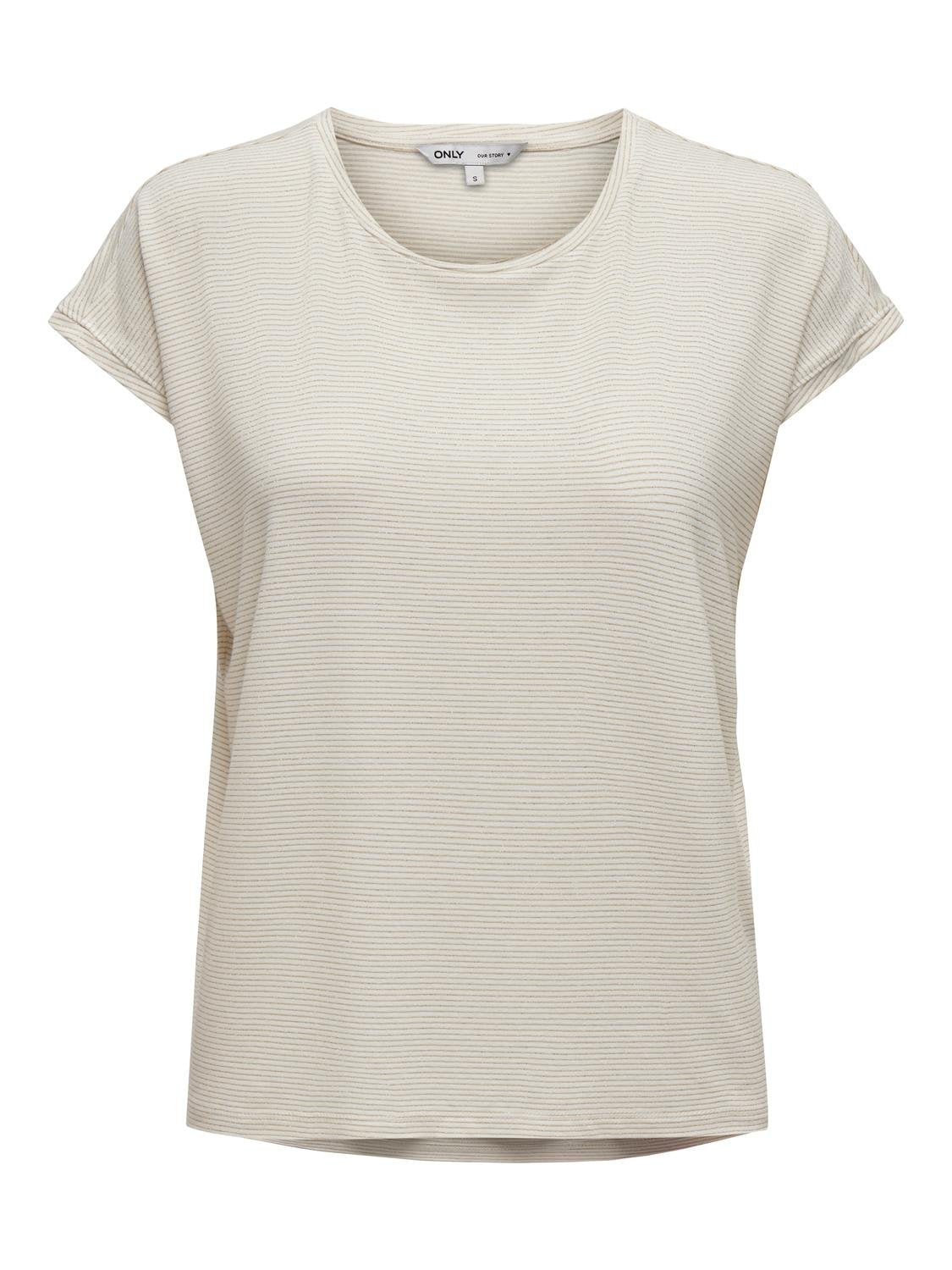 ONLCLAUDIA S/S GLITTER STRIPE TOP JRS