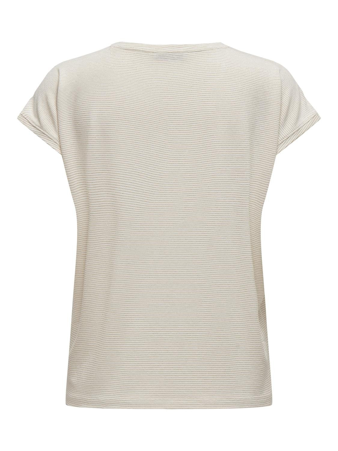 ONLCLAUDIA S/S GLITTER STRIPE TOP JRS