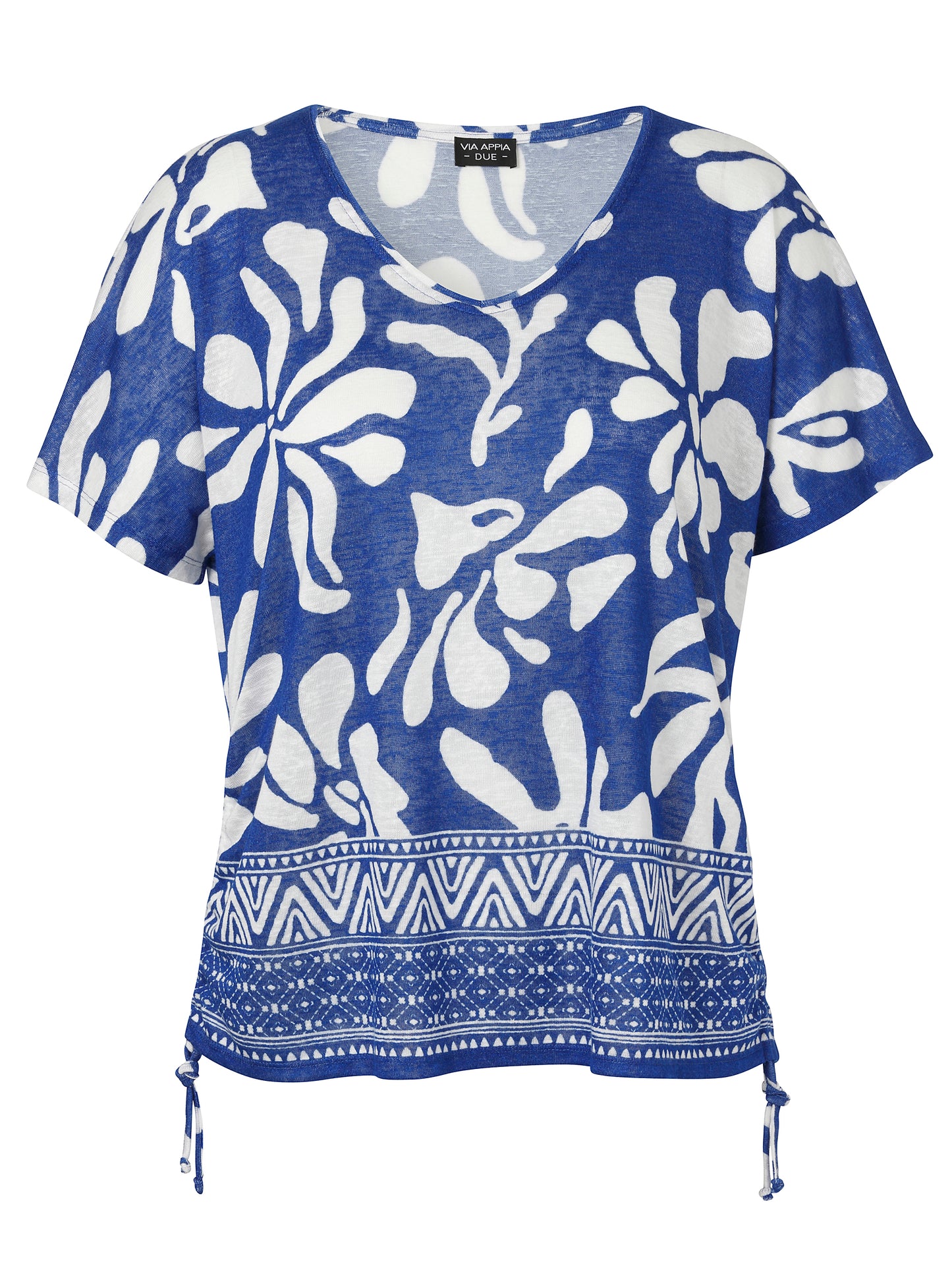 T-Shirt V-Ausschnitt 1/2 Arm Druck