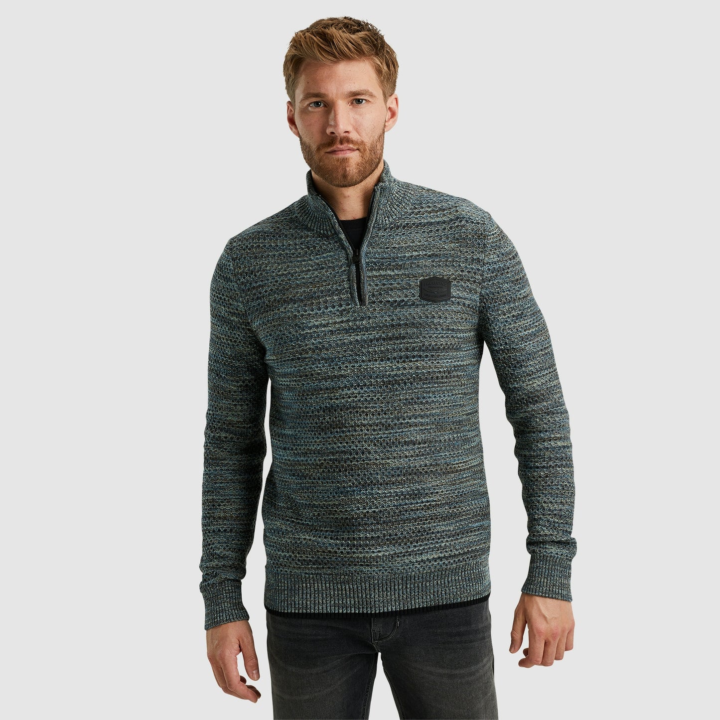 Half zip collar colormix