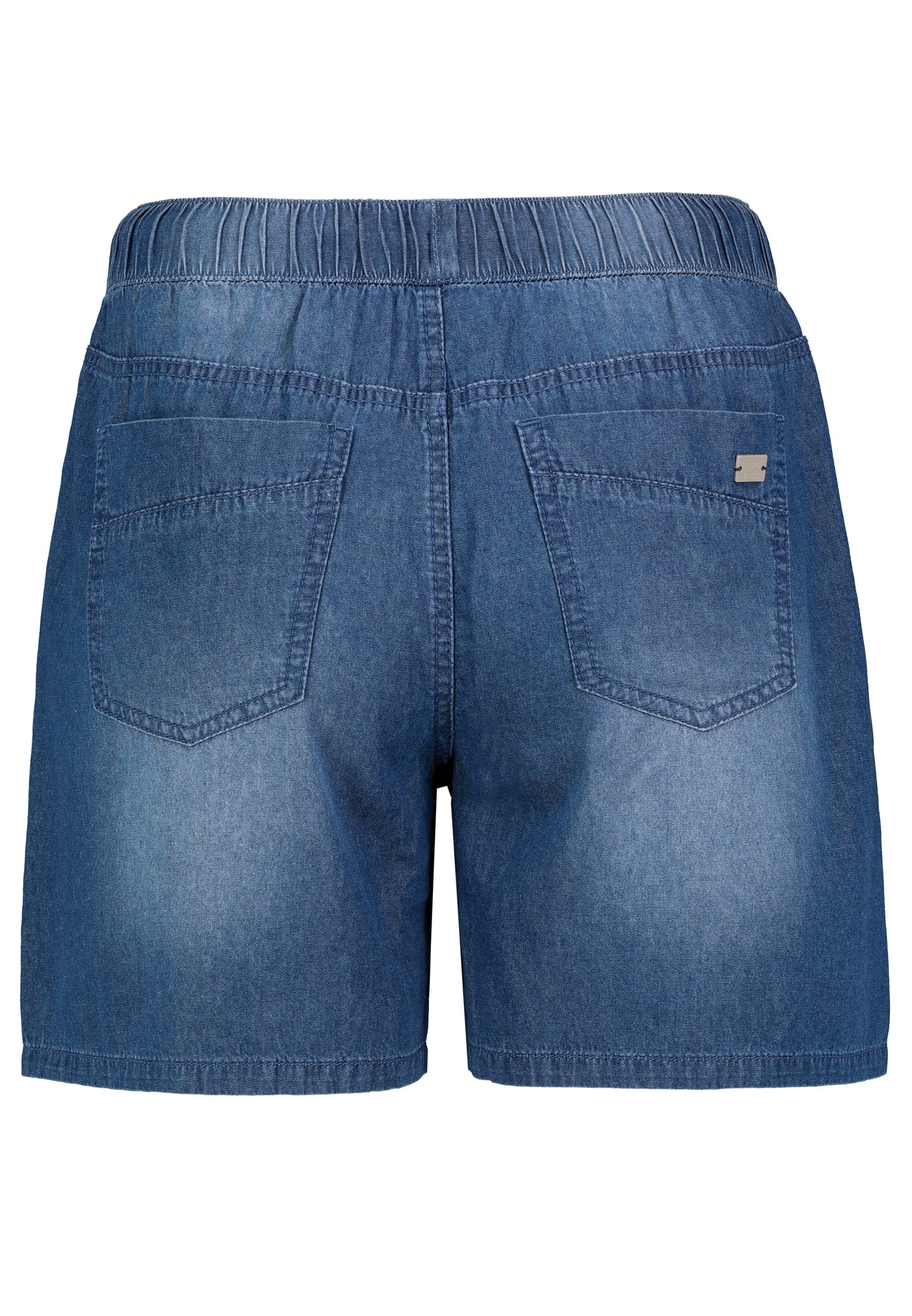 Denim, schräge Eingrifftaschen, Passe, Taschen hinten,Gummibund mit String, brush,stone wash
