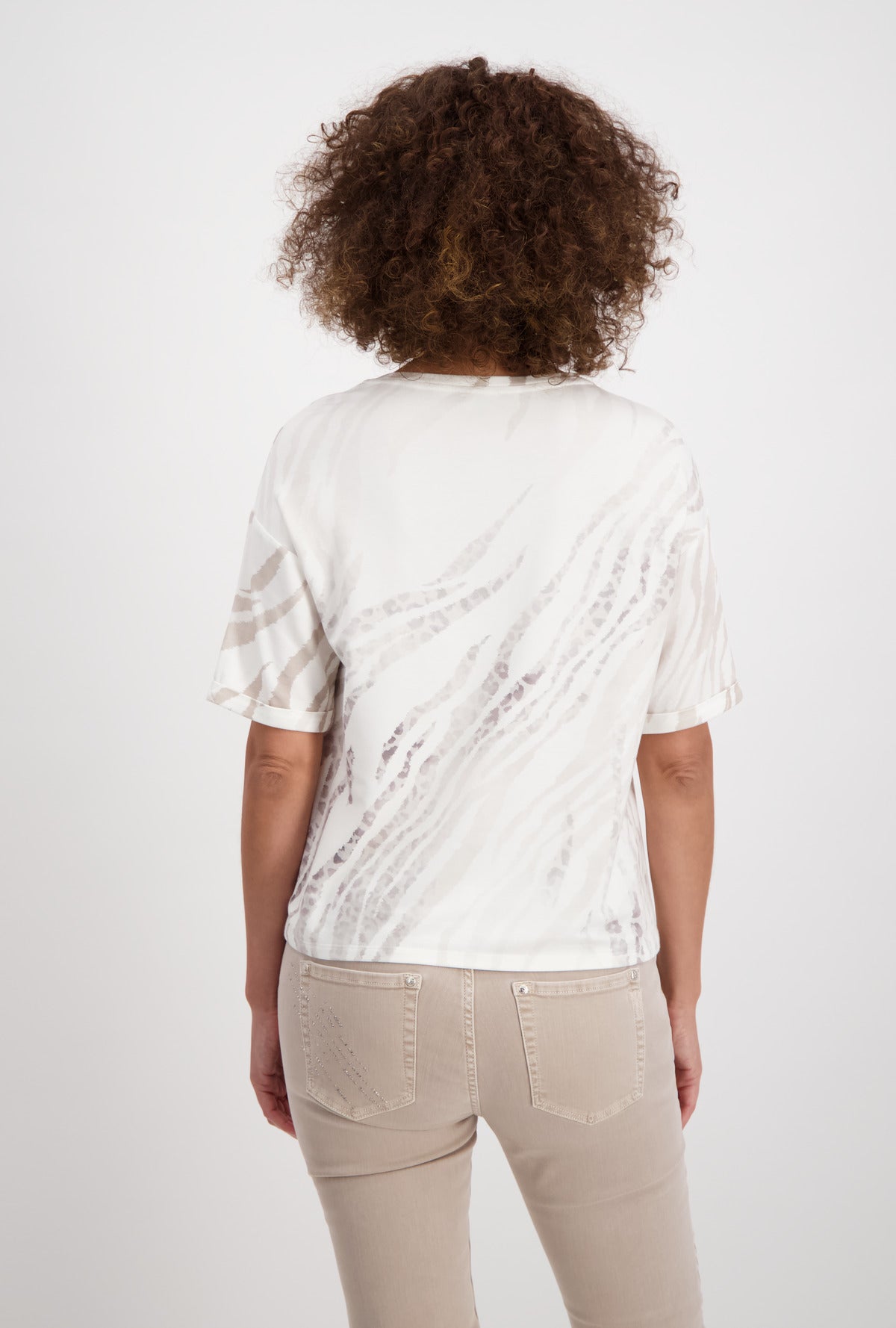 Shirt, sandstone gemustert