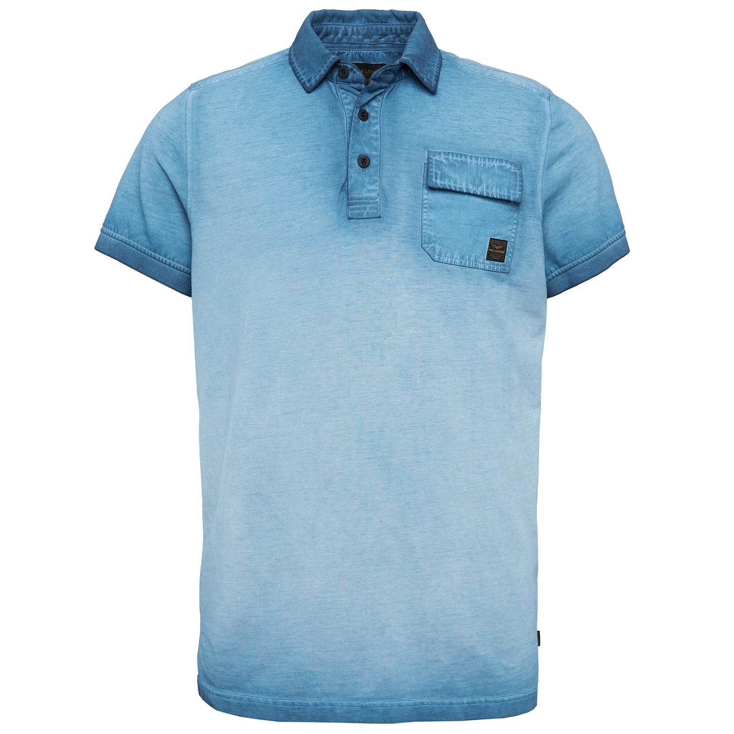 Short sleeve polo light pique cold dye