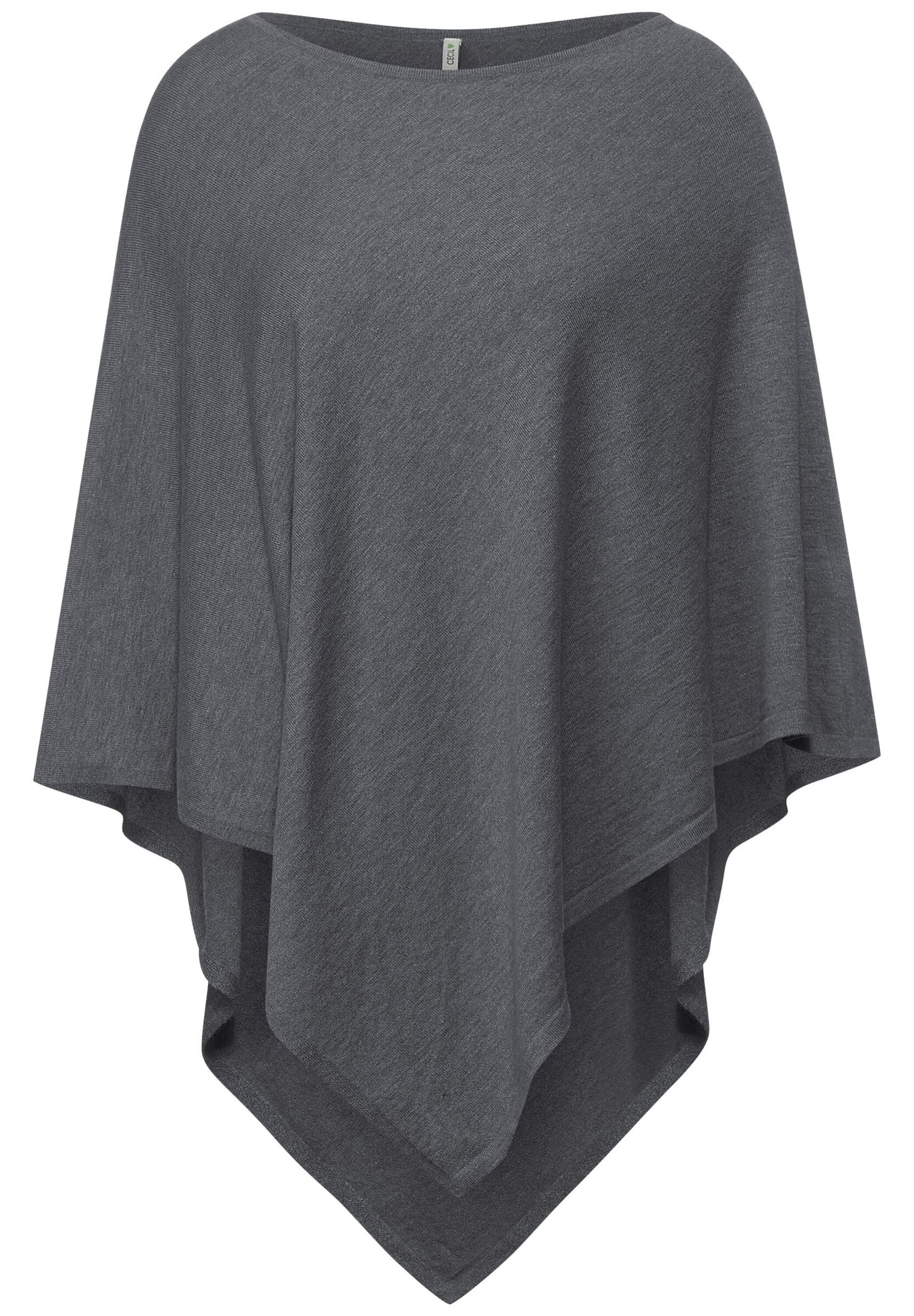 Strickponcho in Unifarbe