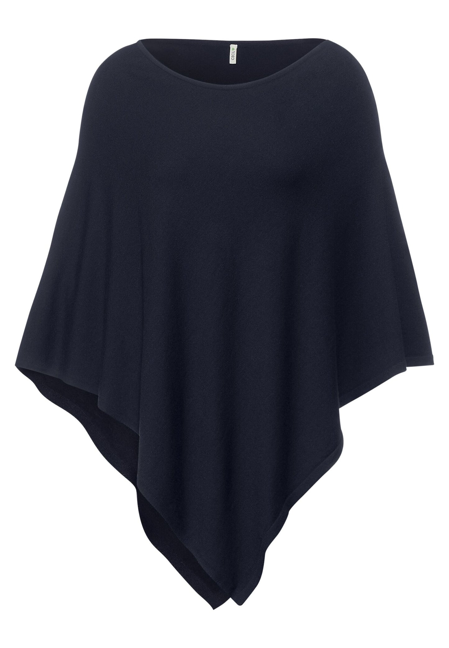 Strickponcho in Unifarbe