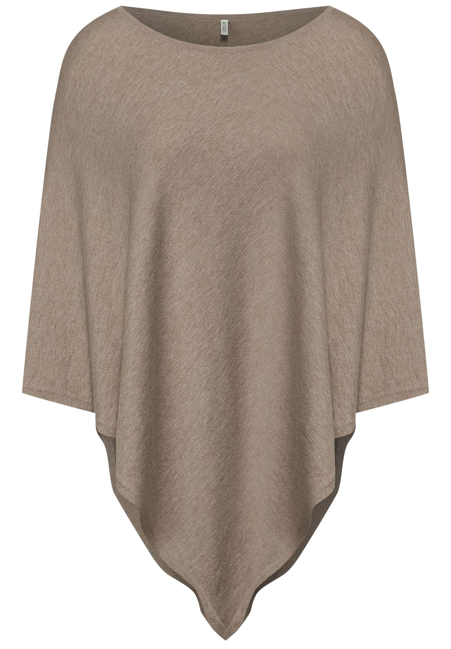 Strickponcho in Unifarbe