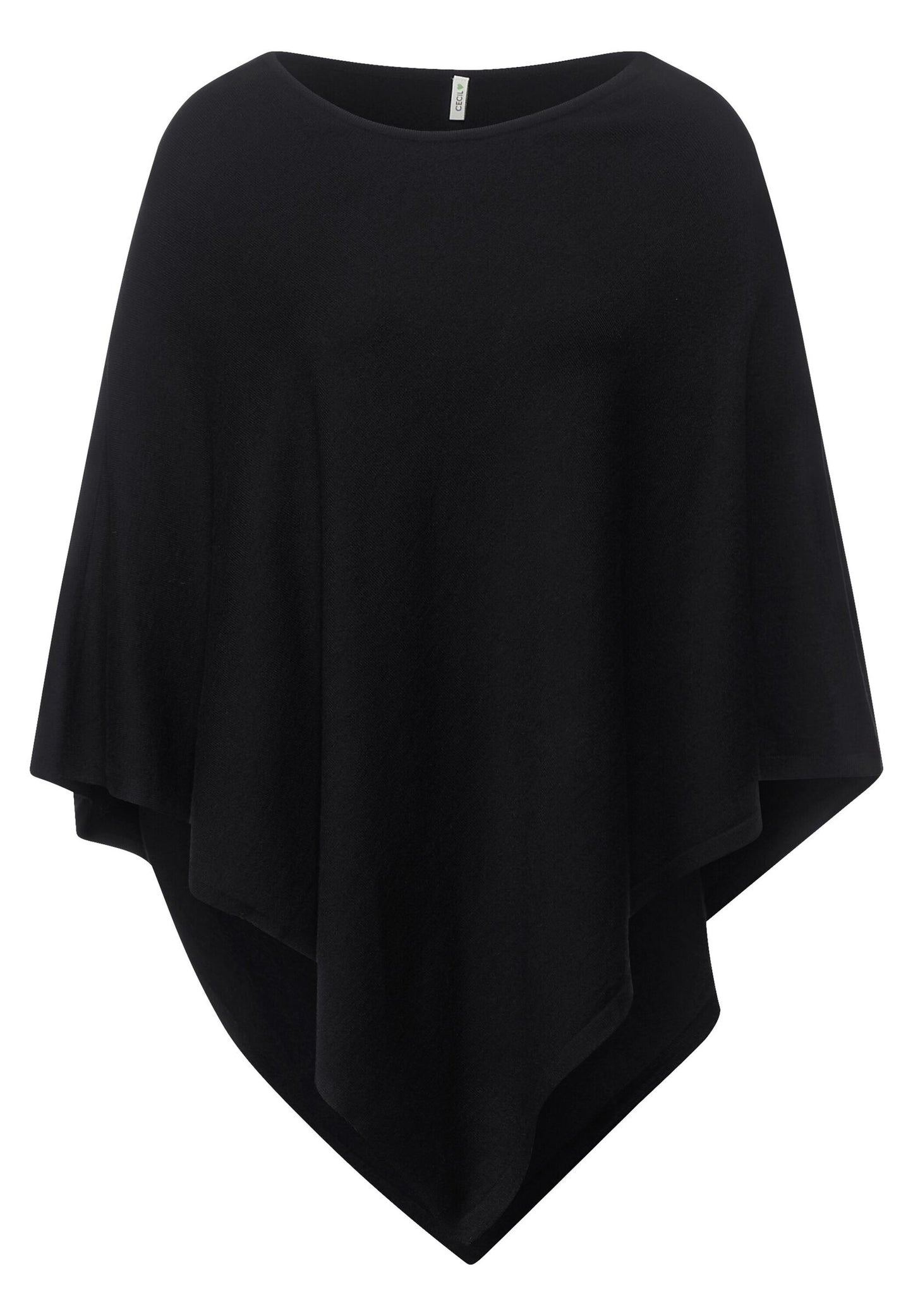 Strickponcho in Unifarbe