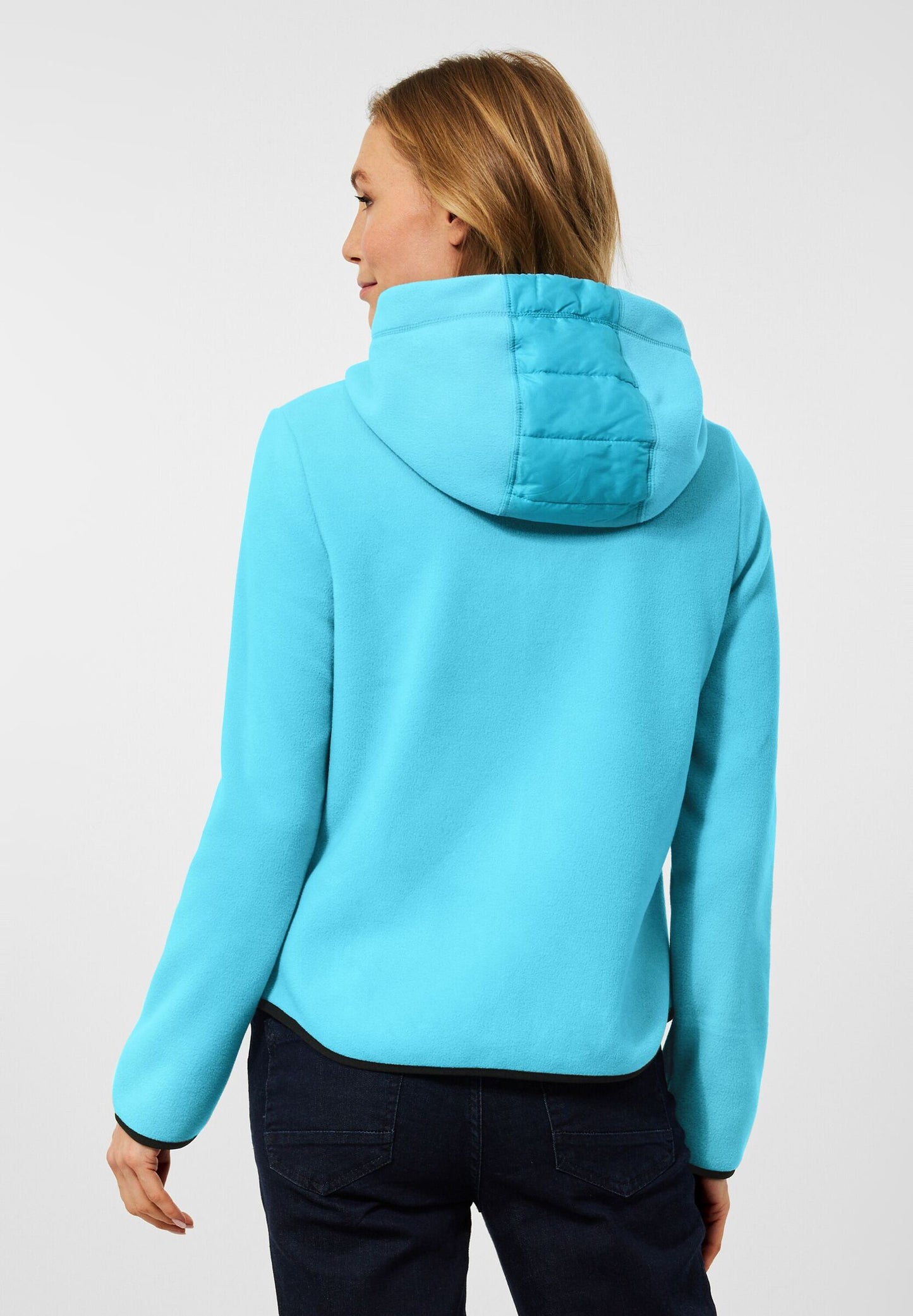 Fleecejacke im Materialmix