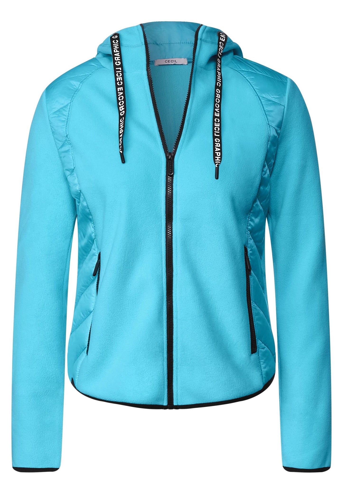 Fleecejacke im Materialmix