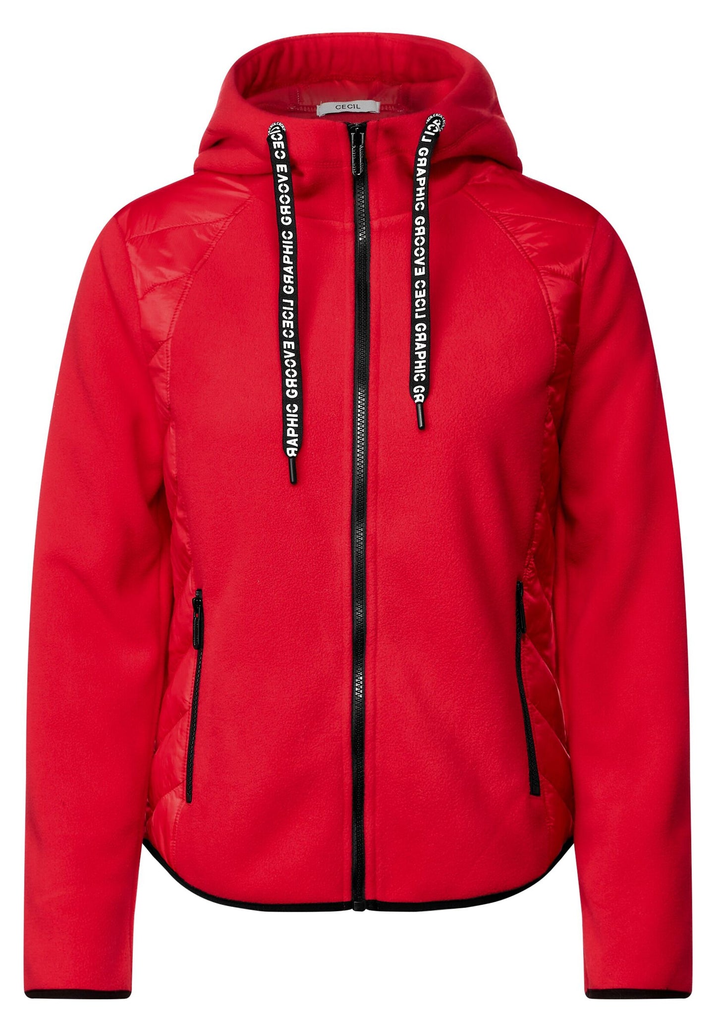 Fleecejacke im Materialmix