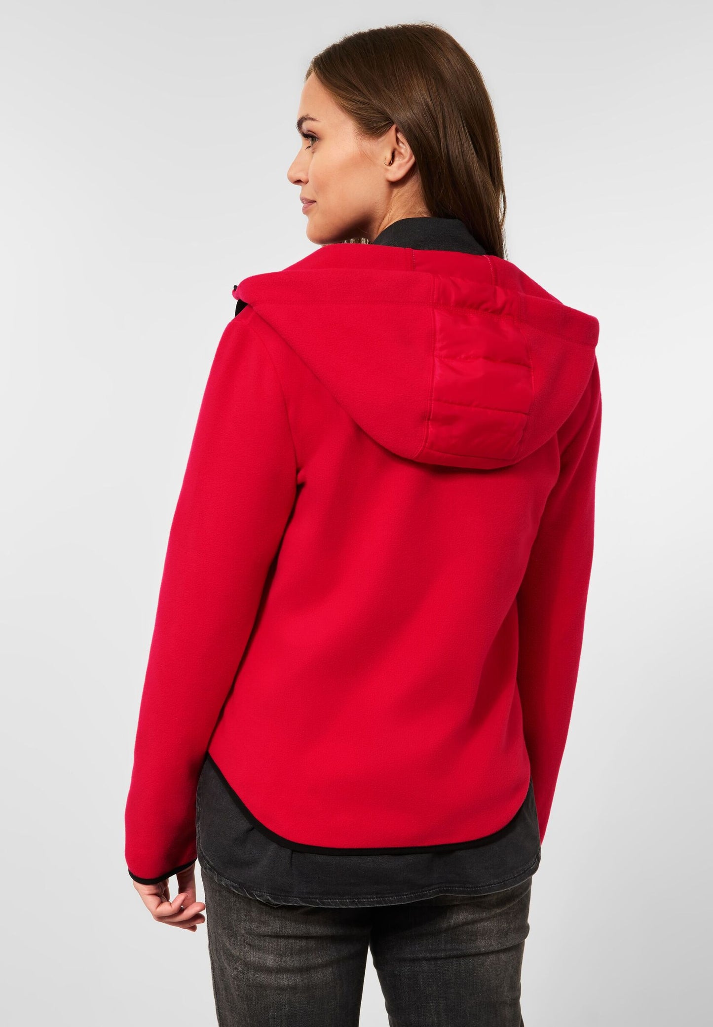 Fleecejacke im Materialmix