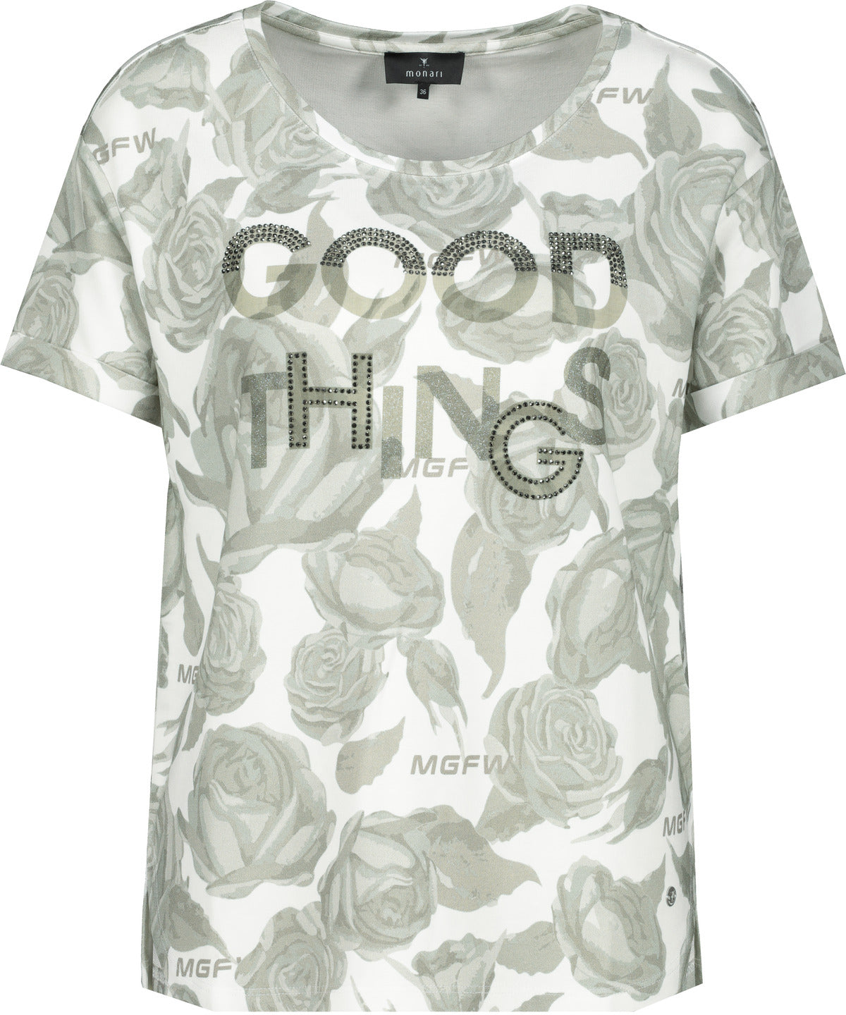 T-Shirt, light khaki gemustert