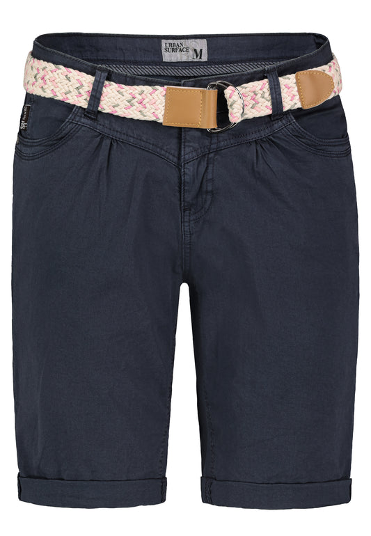 DOB Bermuda, vordere Eingriffstaschen mit Piping,spezielle Coinpocket, Passe vorne mit Kräusel,Turn-up, breiter Gürtel mit D-rings