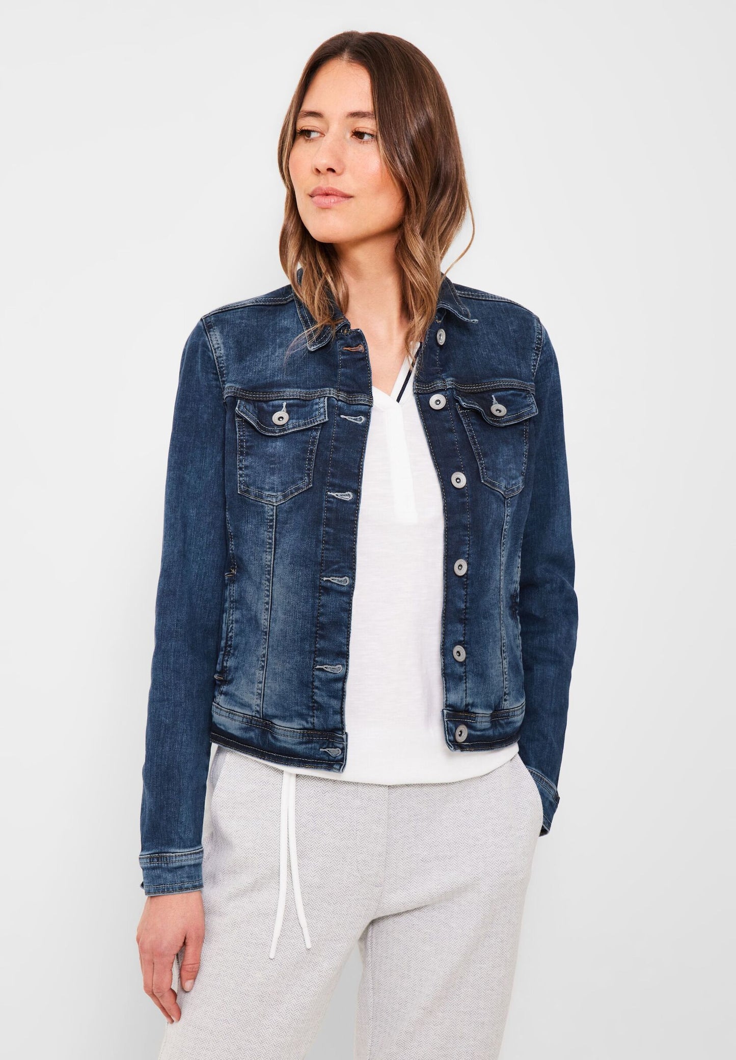 Jeansjacke in Mittelblau