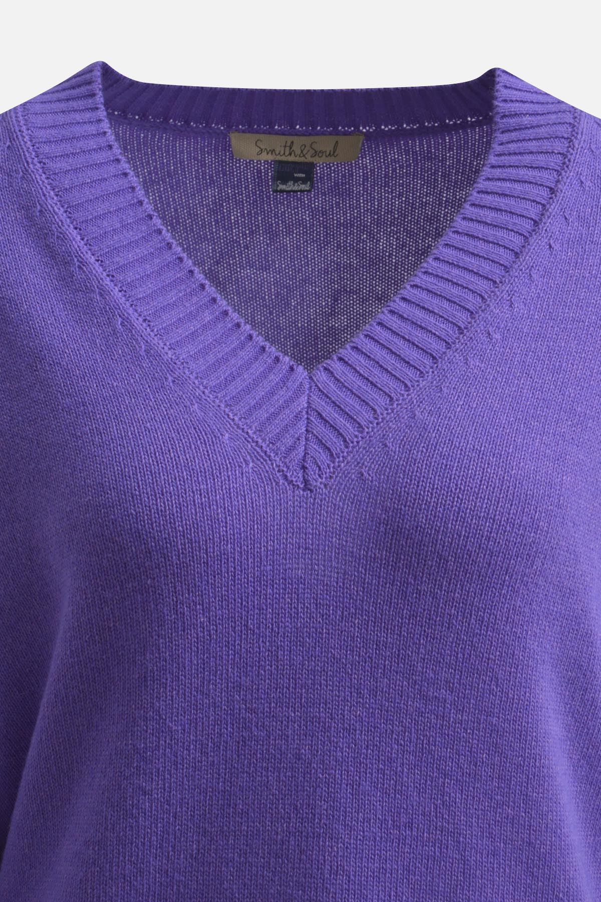Wide Rib V-Neck Pullover