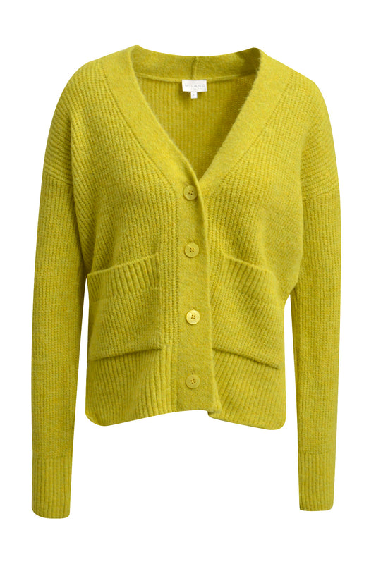 boxy Cadigan w placket, patched pockets and 1/1 sleeve