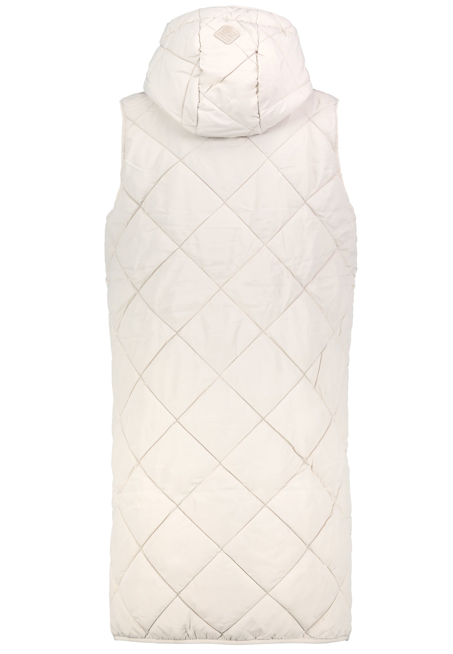 DOB Rautensteppweste, grosse Kapuze, birch beige
