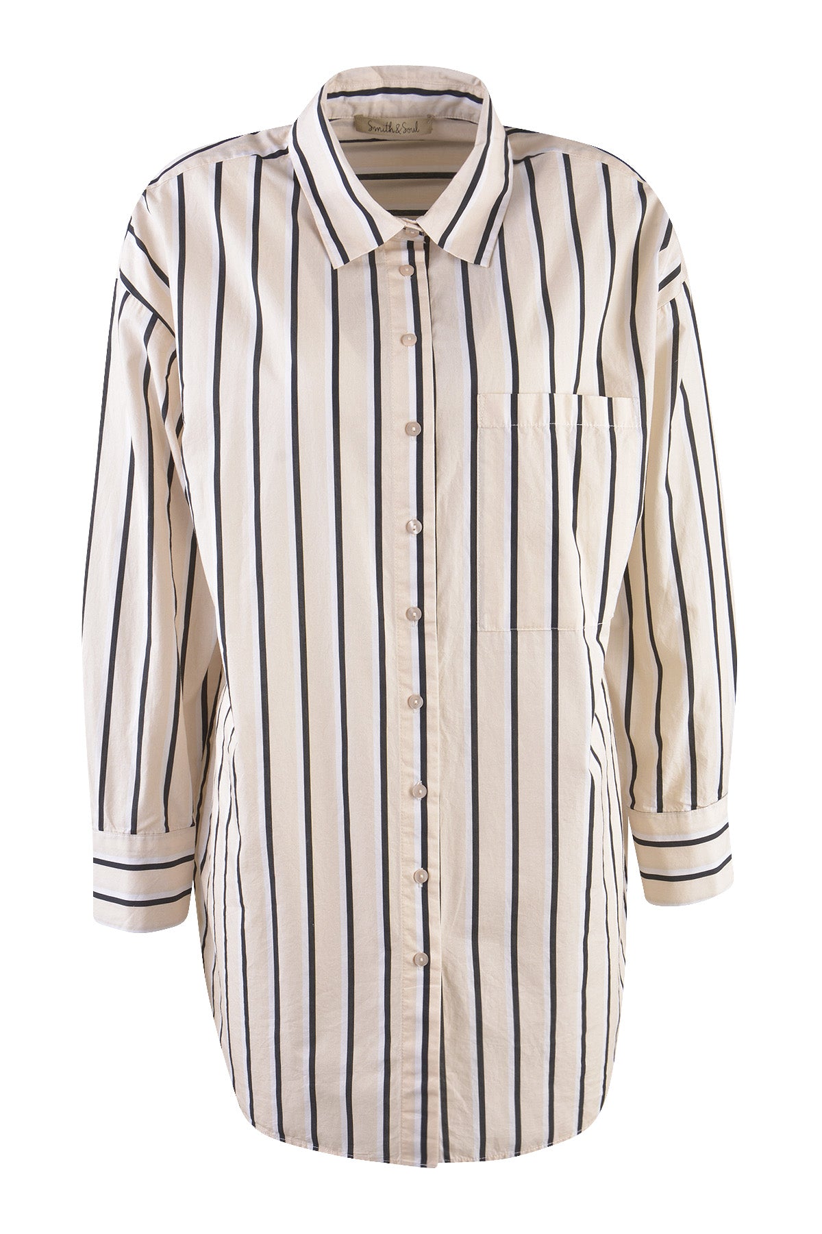 Striped Oversize Shirt Blouse