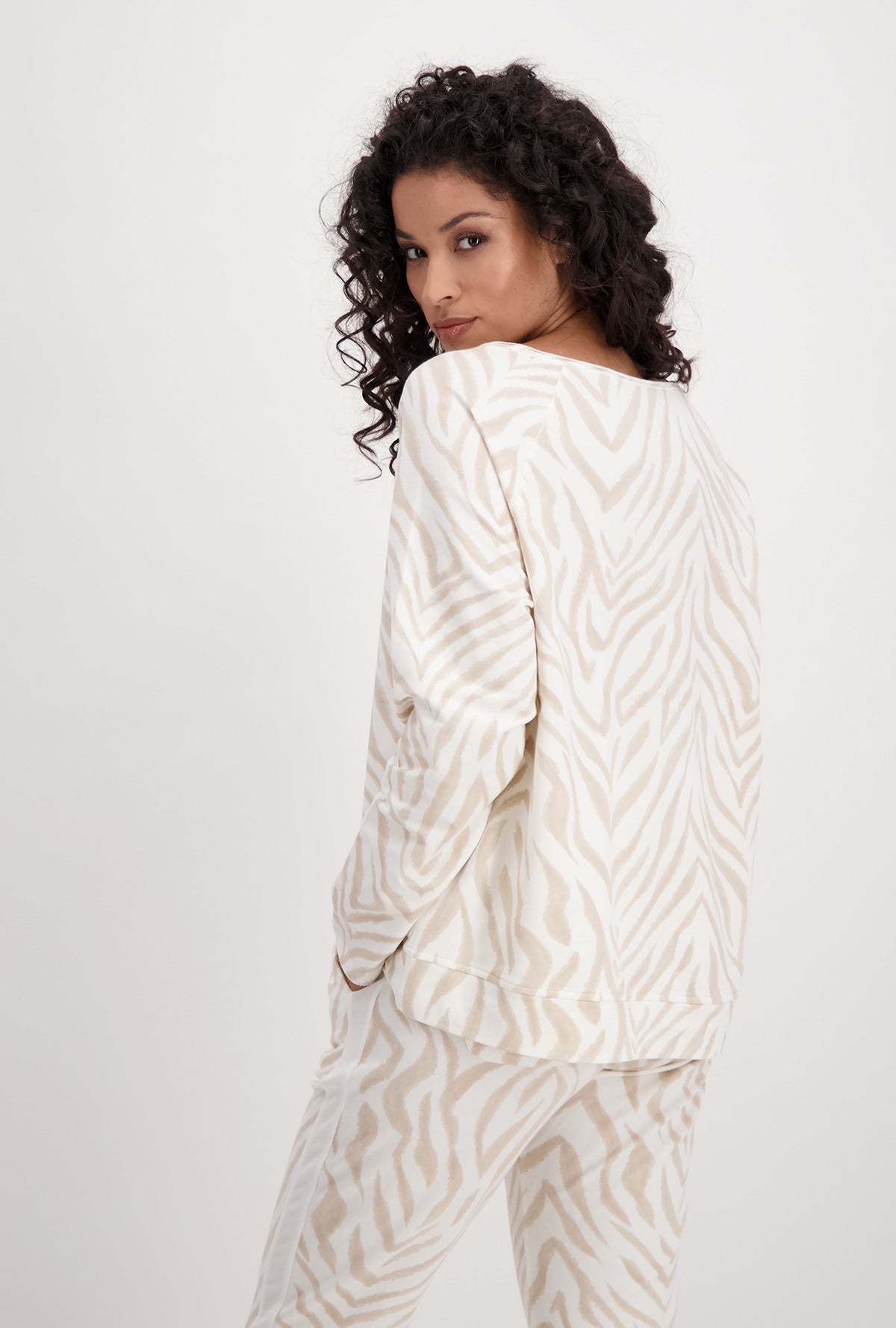 Shirt, sandstone gemustert