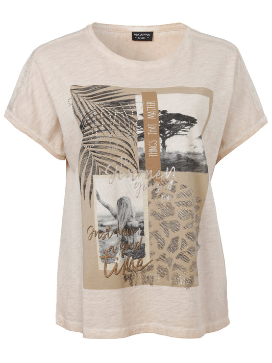 T-Shirt Rundhals 1/2 Arm Motiv Schmuck