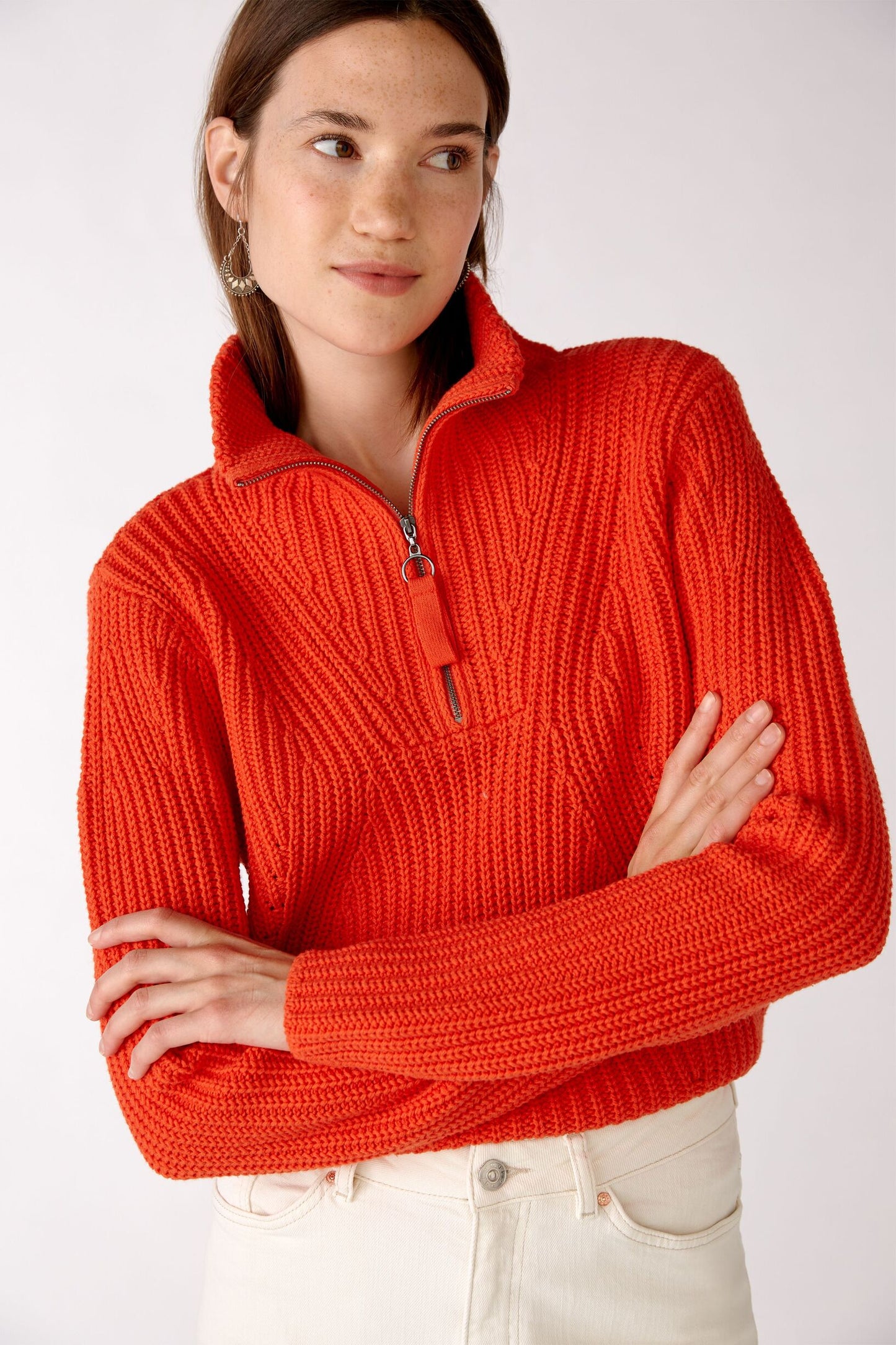 Pullover mit Zip-Kragen