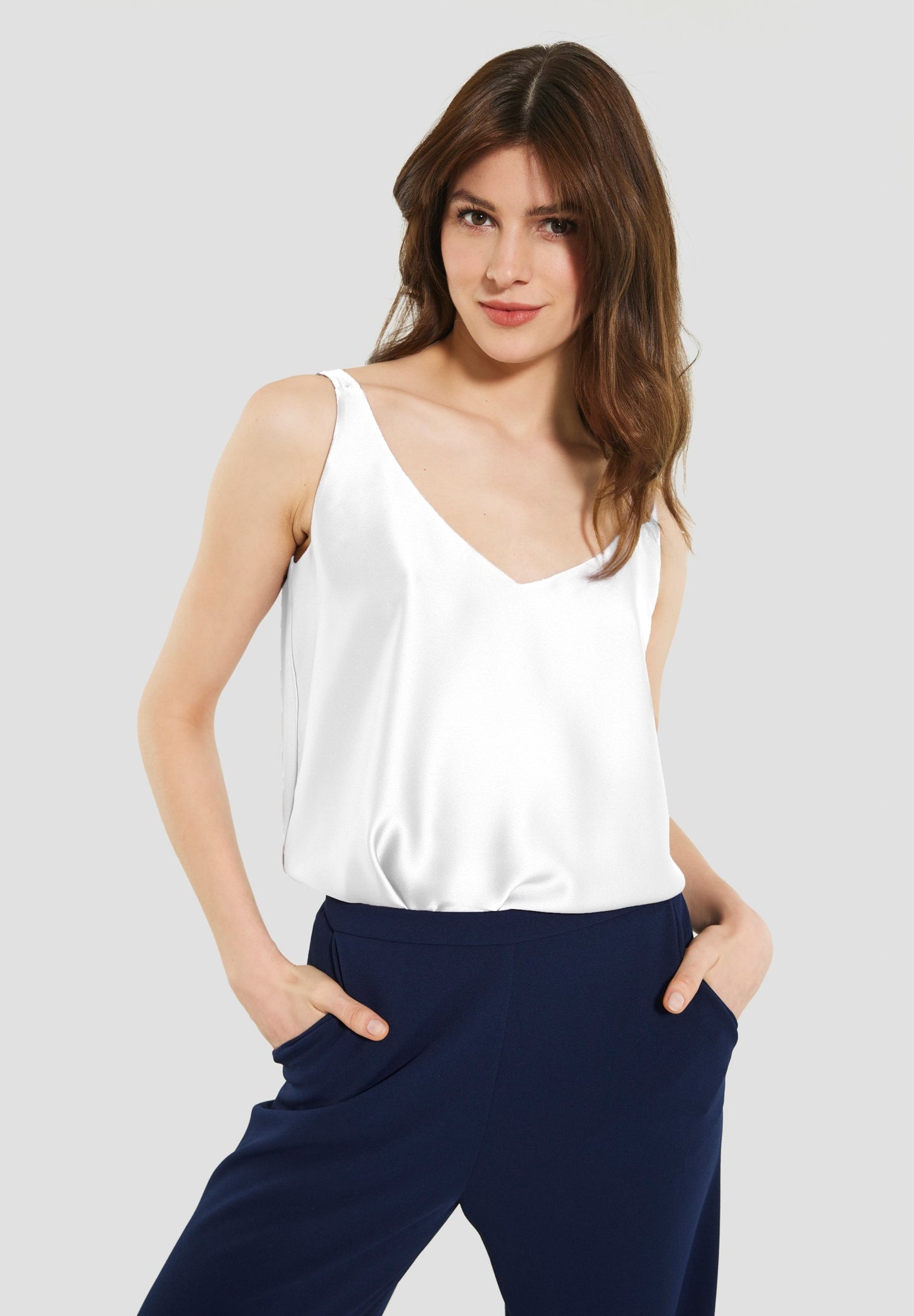 Top aus nachhaltigem Satinchiffon