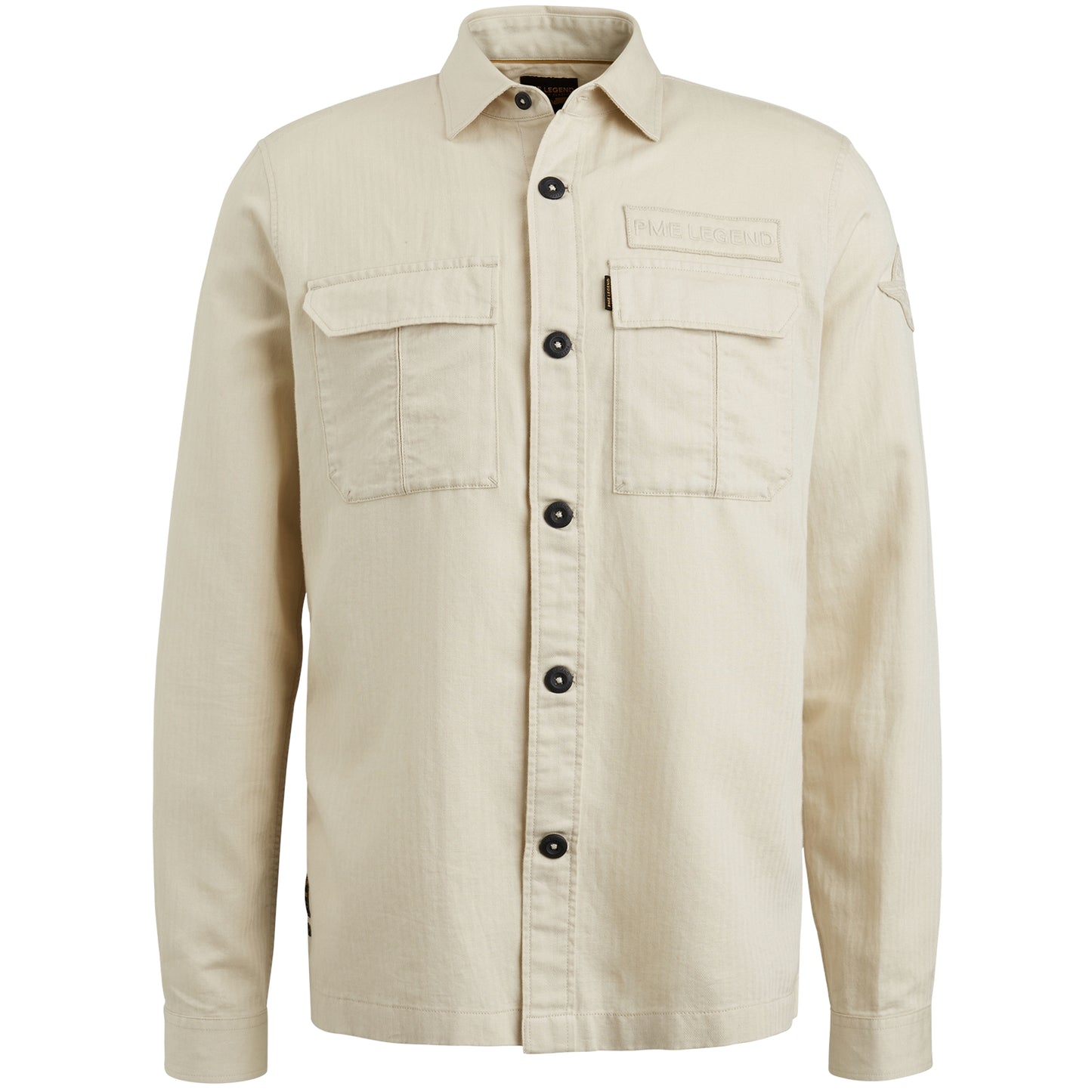 Long Sleeve Shirt Ctn/linen Herringbone